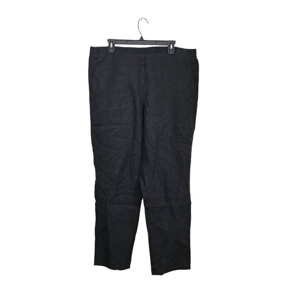 NWT J. JILL Love Linen Black Pull On Elastic Waist Pants Size Large Lightweight - Picture 1 of 6
